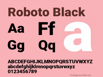 Roboto Black Version 2.000980; 2014; ttfautohint (v1.4.1) Font Sample