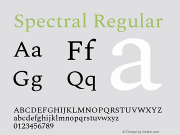 Spectral Regular Version 2.001 Font Sample