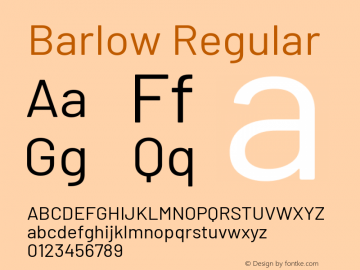 Barlow Regular Version 1.408 Font Sample