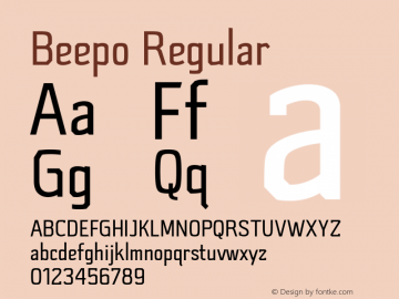 Beepo Regular Version 1.000 Font Sample