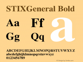 STIXGeneral-Bold Version 1.0.0图片样张