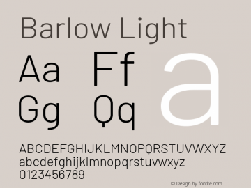Barlow Light Version 1.408 Font Sample