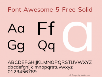 Font Awesome 5 Free Solid Version 5.0 Font Sample