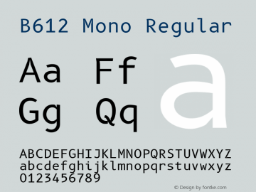 B612 Mono Regular Version 1.008 Font Sample