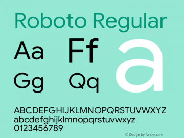 Roboto Regular Version 1.008 | CWR FONToMASS Premium compilation Font Sample