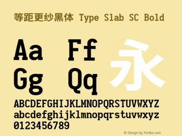 等距更纱黑体 Type Slab SC Bold  Font Sample