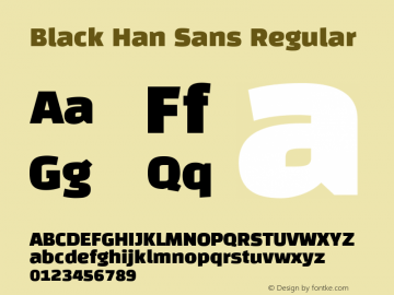 Black Han Sans Regular Version 1.00图片样张