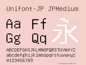 Unifont-JP Version 12.1.02图片样张