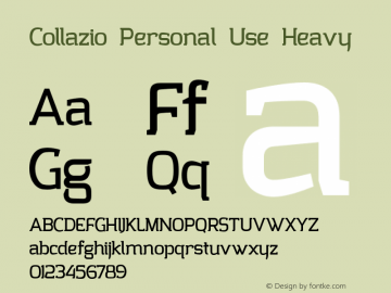 CollazioPersonalUse-Heavy Version 1.000 Font Sample