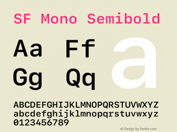 SF Mono Semibold Version 15.0d4e71图片样张