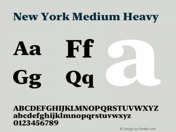 New York Medium Heavy Version 15.0d4e2 Font Sample