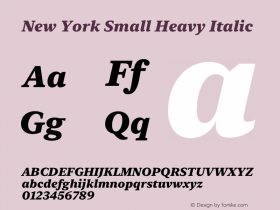 New York Small Heavy Italic Version 15.0d4e2 Font Sample