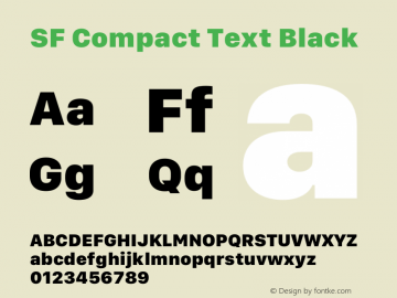 SF Compact Text Black Version 15.0d6e5 Font Sample