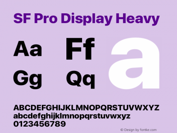 SF Pro Display Heavy Version 15.0d5e5图片样张