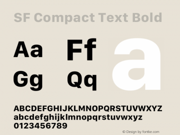 SF Compact Text Bold Version 15.0d6e5 Font Sample