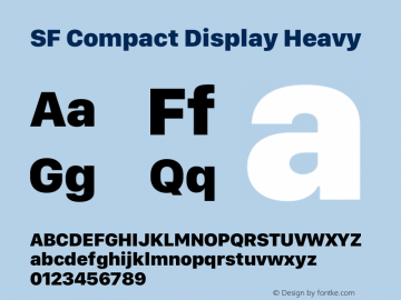 SF Compact Display Heavy Version 15.0d5e5 Font Sample