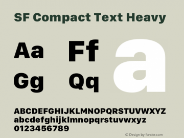 SF Compact Text Heavy Version 15.0d6e5 Font Sample