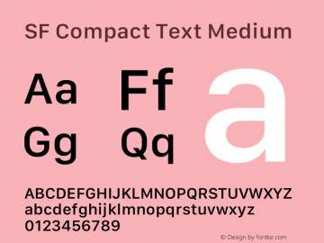 SF Compact Text Medium Version 15.0d6e5 Font Sample
