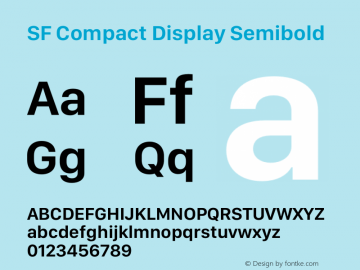 SF Compact Display Semibold Version 15.0d5e5图片样张
