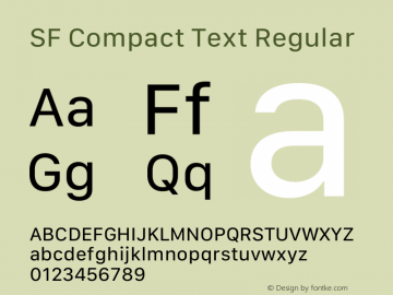 SF Compact Text Regular Version 15.0d6e5 Font Sample