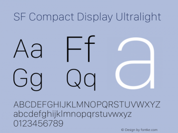 SF Compact Display Ultralight Version 15.0d5e5图片样张