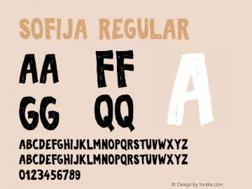 Sofija Regular Version 1.000 Font Sample