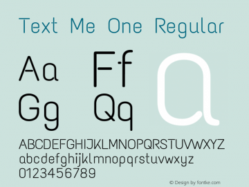 Text Me One Version 1.003 Font Sample