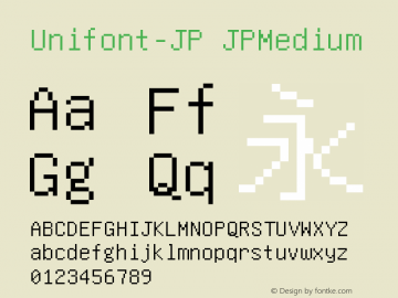Unifont-JP Version 12.1.03图片样张