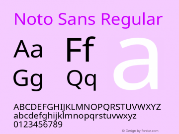 Noto Sans Version 1.04 Font Sample