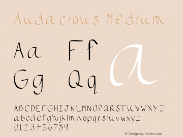 Audacious Medium Version 001.000 Font Sample