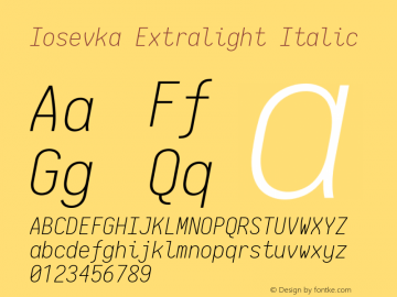 Iosevka Extralight Italic 2.3.0图片样张