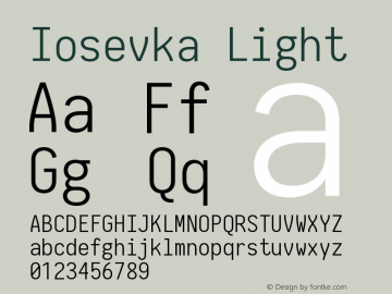 Iosevka Light 2.3.0 Font Sample