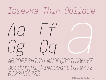 Iosevka Thin Oblique 2.3.0图片样张