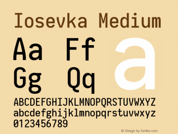 Iosevka Medium 2.3.0 Font Sample