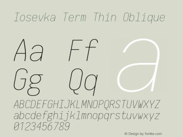 Iosevka Term Thin Oblique 2.3.0图片样张