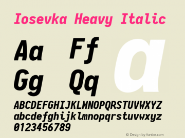 Iosevka Heavy Italic 2.3.0图片样张