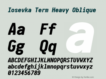 Iosevka Term Heavy Oblique 2.3.0图片样张