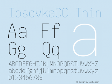 IosevkaCC Thin 2.3.0 Font Sample