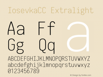 IosevkaCC Extralight 2.3.0 Font Sample