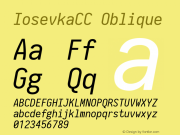 IosevkaCC Oblique 2.3.0 Font Sample