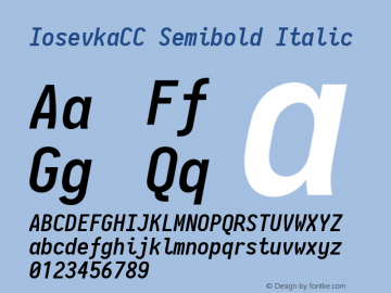 IosevkaCC Semibold Italic 2.3.0 Font Sample