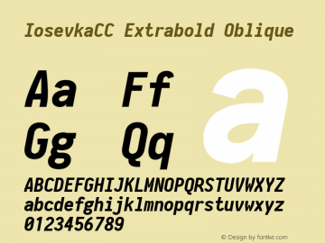 IosevkaCC Extrabold Oblique 2.3.0 Font Sample