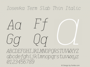 Iosevka Term Slab Thin Italic 2.3.0图片样张