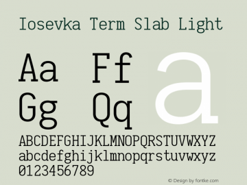 Iosevka Term Slab Light 2.3.0图片样张