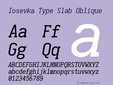 Iosevka Type Slab Oblique 2.3.0图片样张