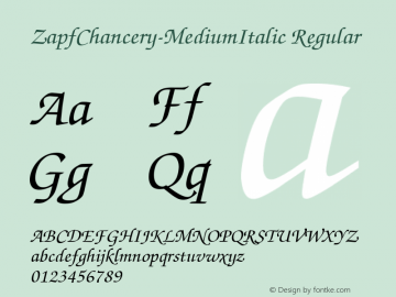 ZapfChancery-MediumItalic Regular Unknown图片样张