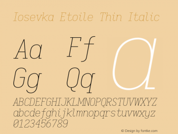 Iosevka Etoile Thin Italic 2.3.0图片样张