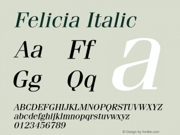 Felicia Italic Rev. 002.001图片样张