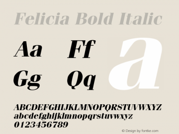 Felicia Bold Italic Rev. 002.001图片样张