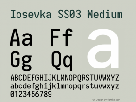 Iosevka SS03 Medium 2.3.0 Font Sample